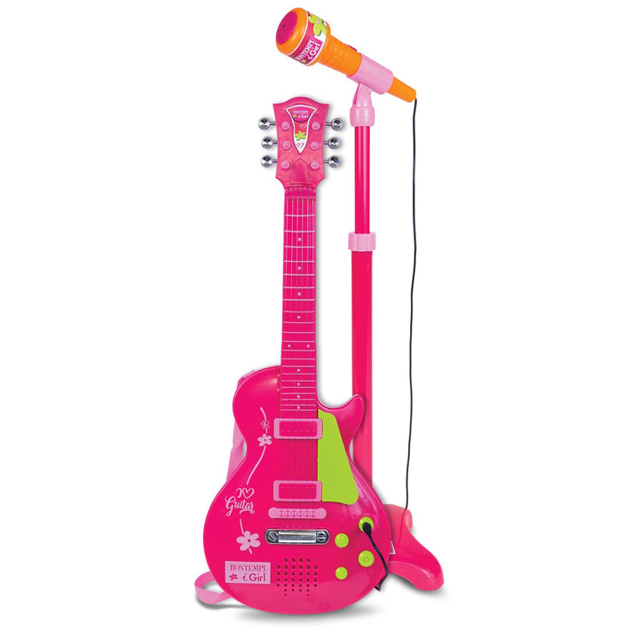 Bontempi Icom 24 5872 Rockgitarre mit Ständermikrofon, Mehrfarbig, Medium