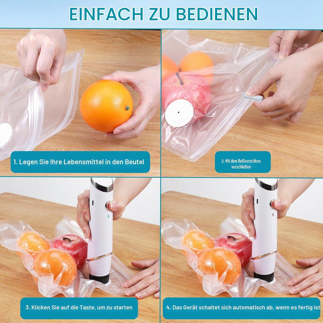 Vakuumierbeutel 20 Beutel 26 * 28cm, Vakuumbeutel für Lebensmittel, Sous Vide Gefrierbeutel, Einschw