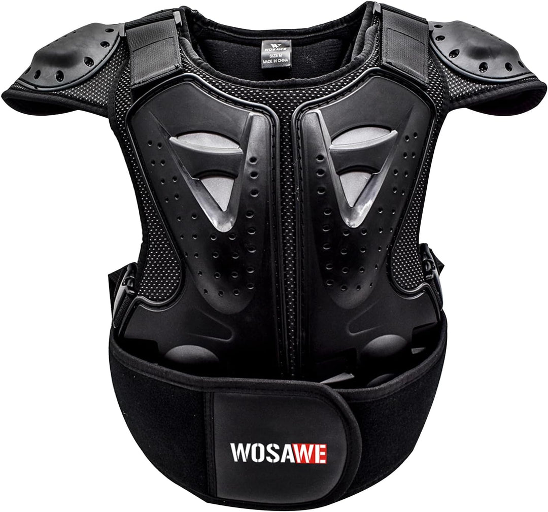 WOSAWE Kinder Motorradjacke Brustpanzer Weste-Schutz Motocross Enduro Sport mit Protektoren für 4-15