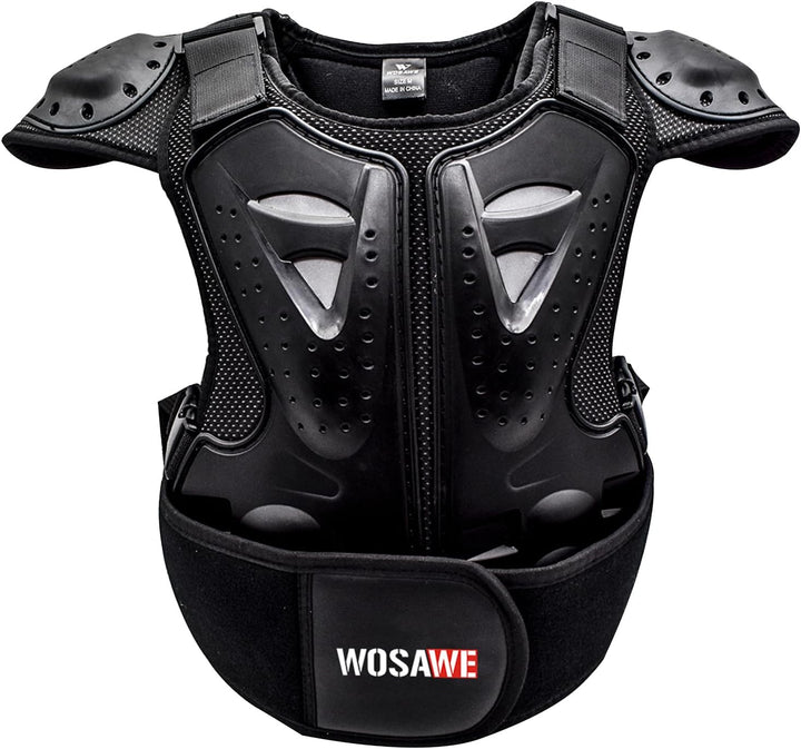 WOSAWE Kinder Motorradjacke Brustpanzer Weste-Schutz Motocross Enduro Sport mit Protektoren für 4-15