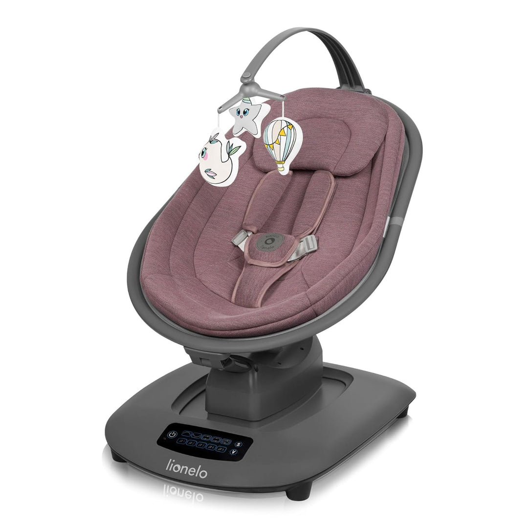 LIONELO BLOSSOM Elektrische Babywippe bis zu 9 kg Babyliege Verstellbare Rückenlehne Natürliches Sch