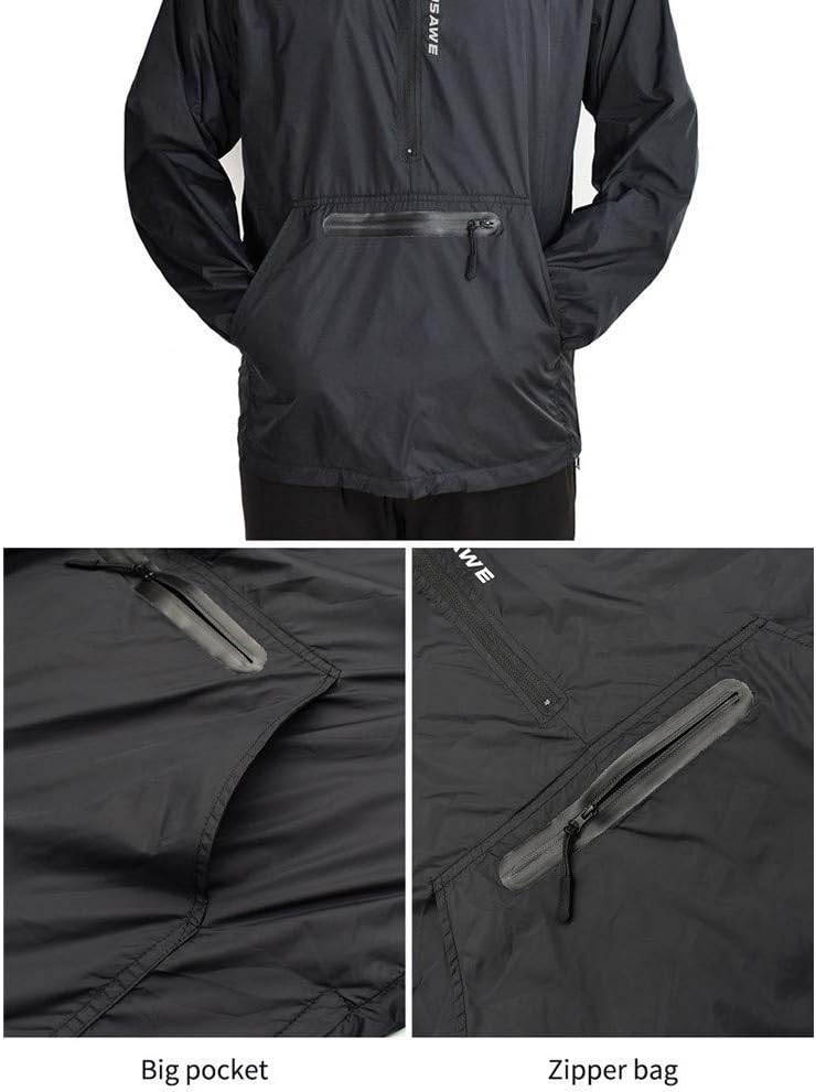 WOSAWE Herren Softshell Jacke mit Kapuze, Atmungsaktiv Windjacke Lightweightjacke für Wandern Radfah