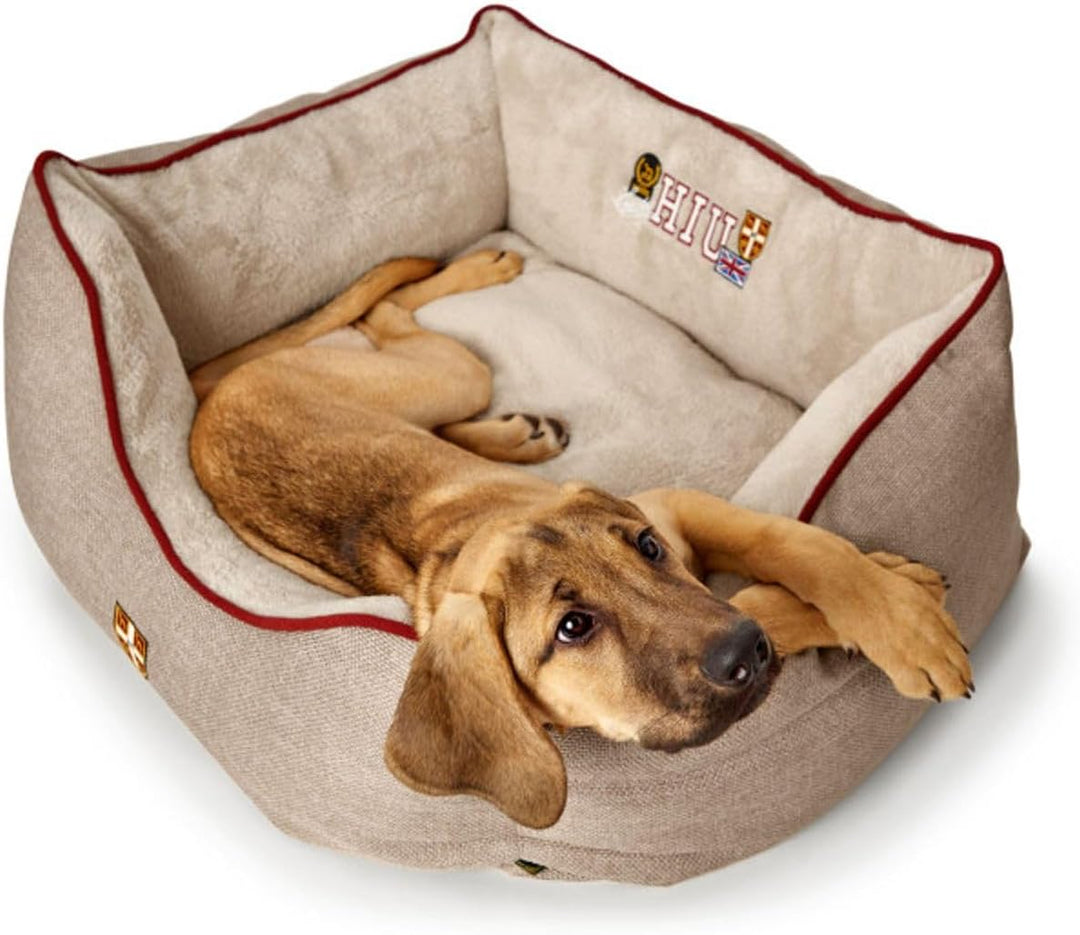 HUNTER Universtity Hundesofa, College-Style, Wendekissen, Plüschbesatz, 80 x 60 cm, beige beige 80 x