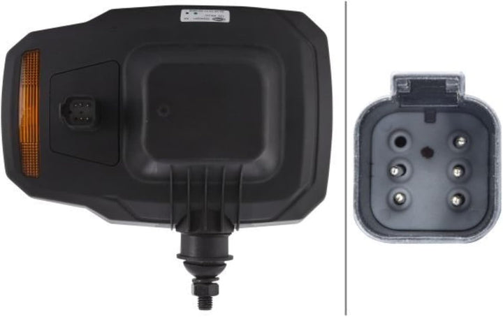 HELLA - Halogen-Hauptscheinwerfer - 12V - Einbau - Lichtscheibenfarbe: gelb - Stecker: DEUTSCH Steck