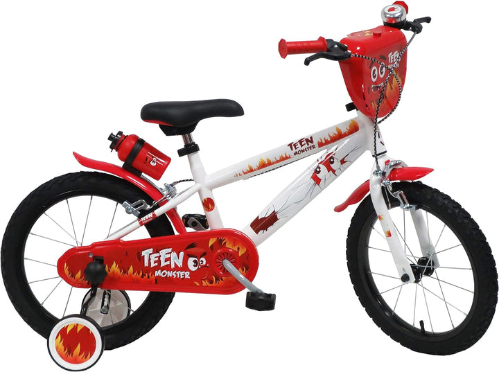 Denver Babys (Jungen) 16" Teen Monster 2416 Bike, Weiss/Rot/Schwarz