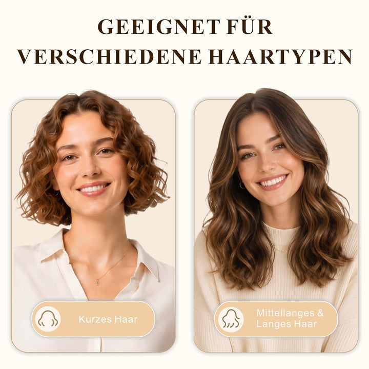 Professioneller Lockenstab mit LCD-Display, 30 Sek. Schnellaufheizung, 60°C–230°C, Keramik-Aluminium