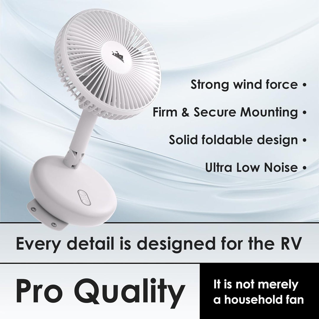 2012 ZOIZ 12V Wohnmobil Wandventilator mit LED Licht – Leiser oszillierender Ventilator für Caravan,