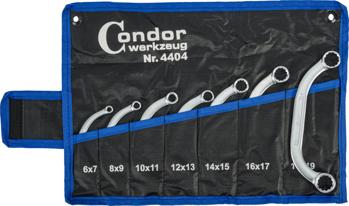 CONDOR Werkzeug 4404 | Starter- und Blockschlüssel-Satz | 7-tlg. | 6x7-18x19 mm | Chrom-Vanadium-Sta