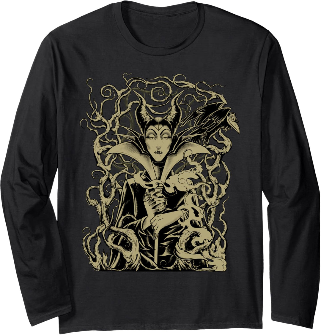 Disney Sleeping Beauty Maleficent In Thorns Portrait Sketch Langarmshirt