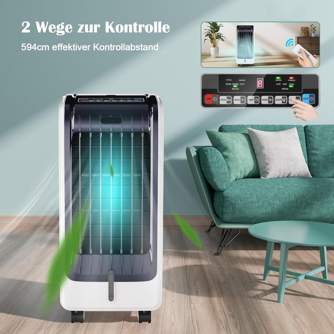 GYMAX Klimaanlage Mobil, Klimagerät ohne abluftschlauch mit Ventilator, Luftreinigung & Luftbefeucht