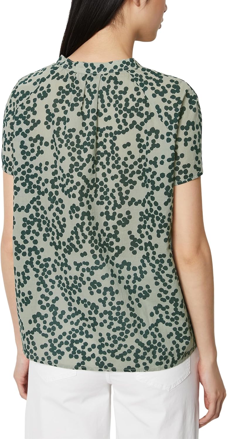 Marc O'Polo Damen Kurzarmbluse aus Bio-Baumwolle mit V-Ausschnitt 32 Mg21, 32 Mg21