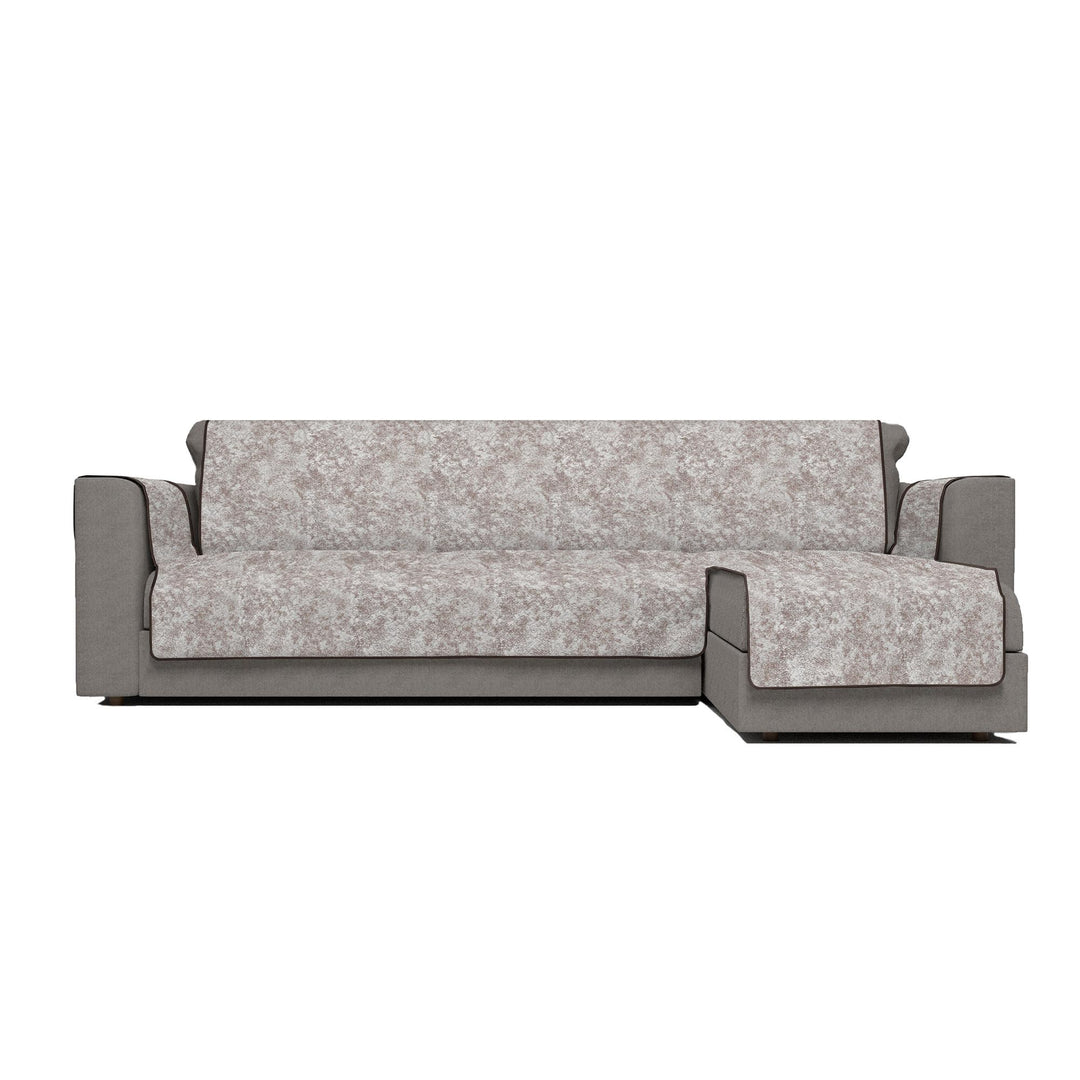 Italian Bed Linen “ Glamour” rutschfest Sofa Abdeckung mit Chaise-Longue Rechts, Braun, 240cm 240cm