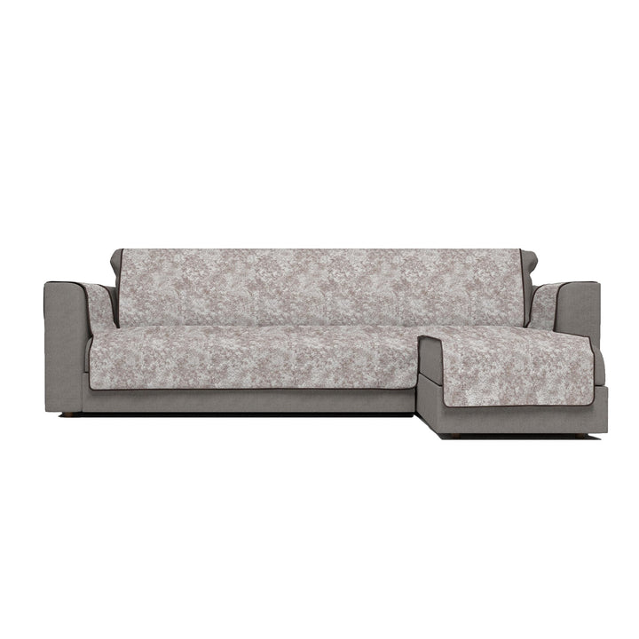 Italian Bed Linen “ Glamour” rutschfest Sofa Abdeckung mit Chaise-Longue Rechts, Braun, 240cm 240cm