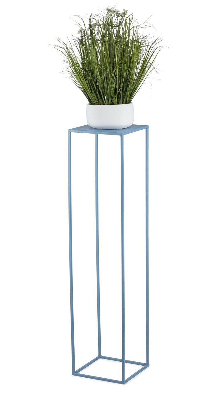 HowHomely Blumenständer Metall Blau 100 cm Hoch - Solider und Robuster Blumenhocker Metall - Pflanze