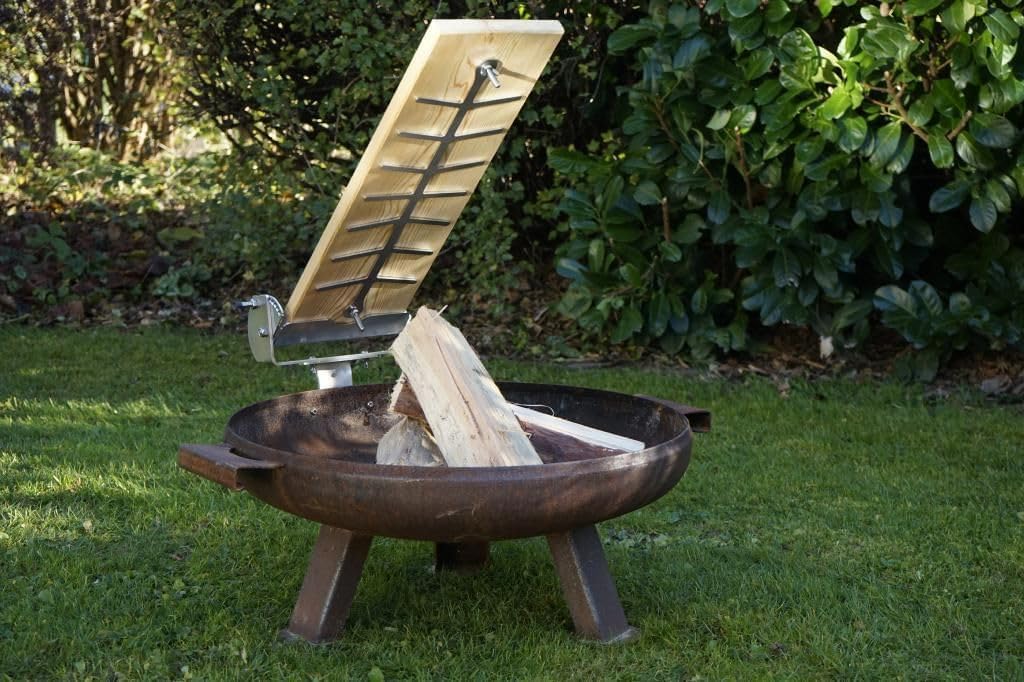 XXL Profi Flammlachsbrett ~ RASTVERSTELLUNG ~ Feuerschale Kugelgrill Flammlachs Flammlachsbretter (S