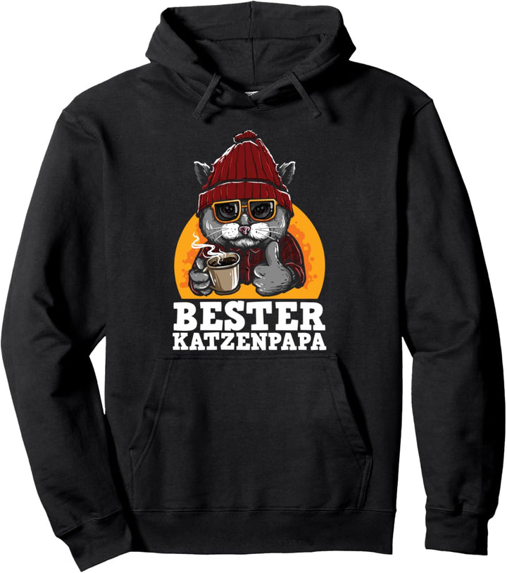 Best Cat Dad Ever Retro Bester Katzenpapa Katze Katzenliebe Pullover Hoodie
