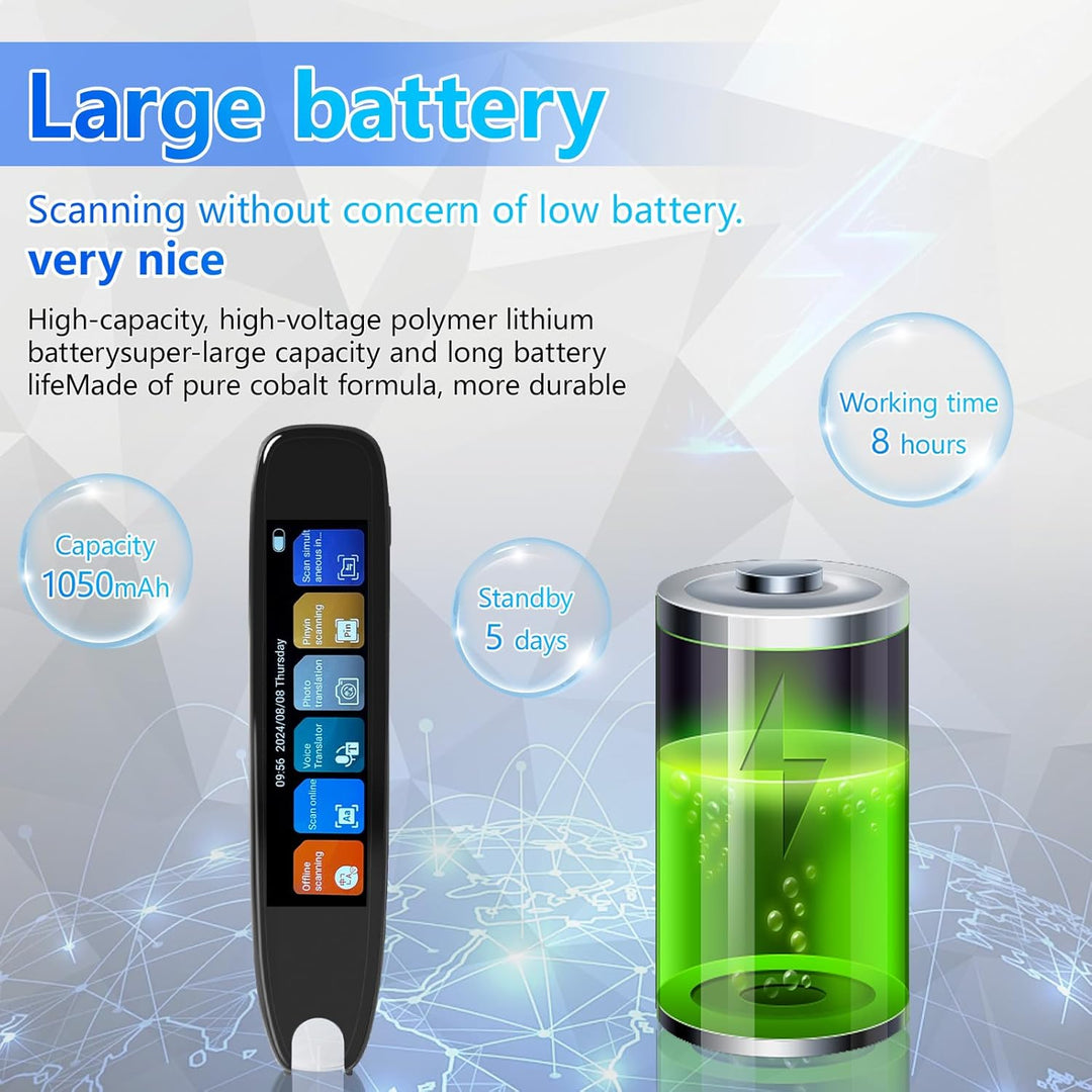 Scan Übersetzer Stift, Online 142 Sprachen Scan Reader Pen Lesestift mit 3,7 Zoll Touchscreen, Echtz