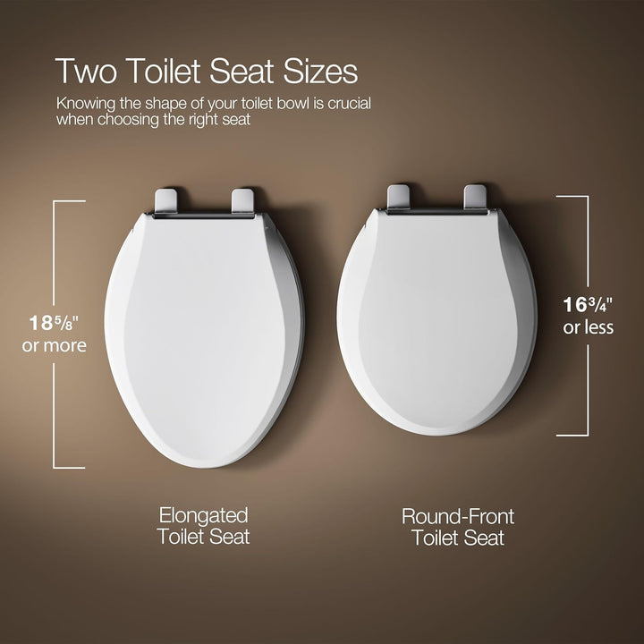 KOHLER 4639-RL-7 Cachet READYLATCH WC-Sitz mit leisem Schliessen, rund, Schwarz Fertige Verriegelung