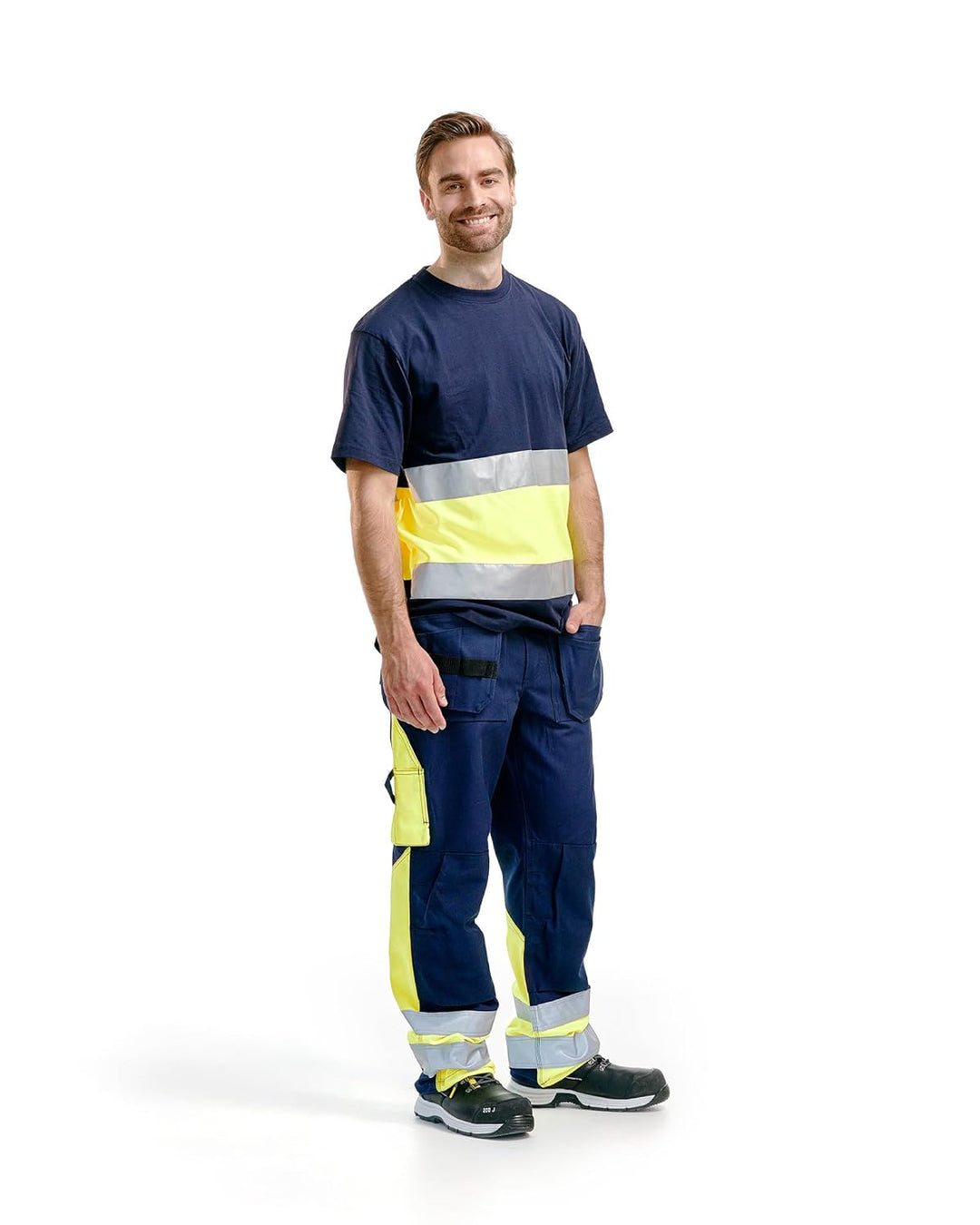 Blaklader 15291370 Hose mit hoher Sichtbarkeit, Marineblau/Gelb, grootte C64 Navy Blue / Yellow C64,