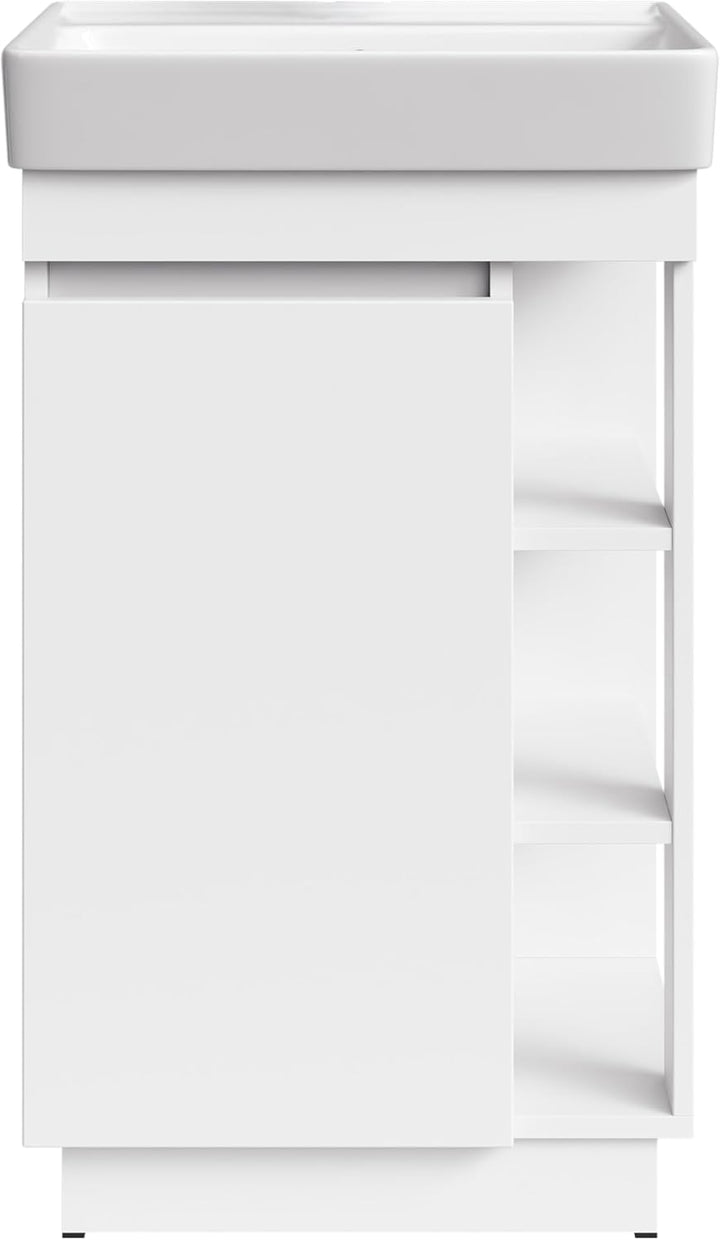 Planetmöbel Nyx Badmöbel Waschtisch mit Unterschrank 50 x 85,9 x 42 cm weiss, Badezimmermöbel für Gä