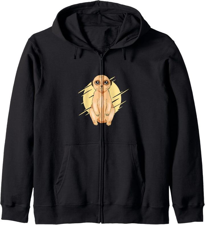 Nettes Tier Design mit einem Baby Erdmännchen Kapuzenjacke