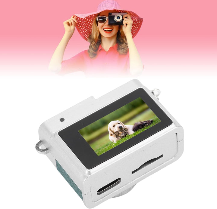 Topiky Kleine Retro Digitalkamera, 1080p FHD 0,96 Zoll Kamera Schlüsselbund, Tragbare Digitalkamera