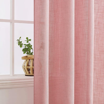 MIULEE Gardinen Vorhänge mit ösen Voile Vorhang Modern Leinenoptik Halbtransparent für Wohnzimmer Kü
