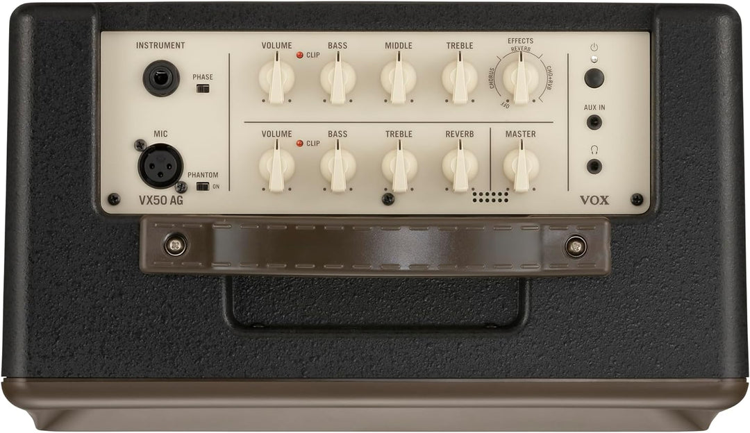 Vox VX50-AG Kompakter 50W Akustikgitarrenverstärker mit NuTube Vakuumröhre