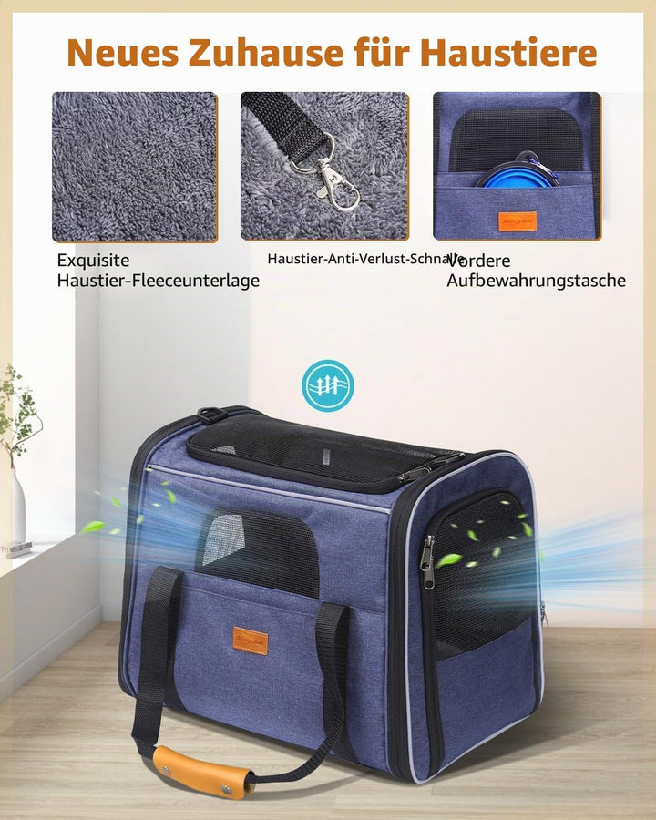 Morpilot Hundetasche Transportbox, Atmungsaktive und Faltbare Hundebox, Katzen transportboxen mit Ve