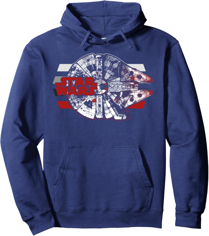 Star Wars Last Jedi Millennium Falcon Red & White Pullover Hoodie