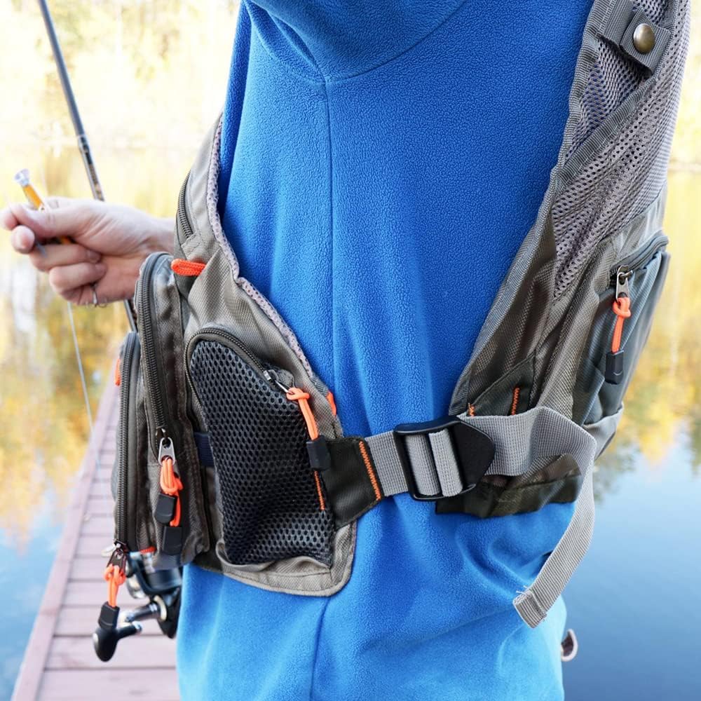 Raprance Angelweste für Männer und Frauen, Outdoor-Aktivitäten, Fliegenbarsch, Angelweste, Rucksack