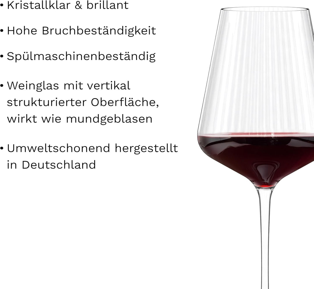 Stölzle Lausitz Bordeaux Gläser Symphony/Rotweinglas Bordeaux 6er Set/Hochwertige Rotweingläser gros