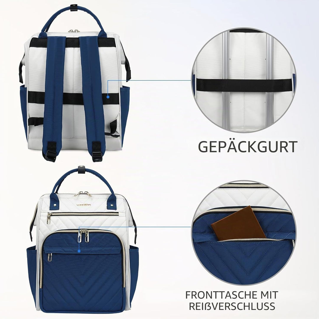 VANKEAN 17-Zoll-Laptop-Rucksack für Damen und Herren, modische Computer-Arbeitstasche, grosse Kapazi
