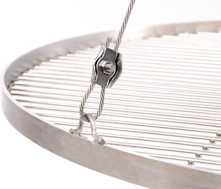 65 cm Grillrost Edelstahl für Schwenkgrill 3 Bein BBQ Grill Rost mit Seil 14 mm Stababstand