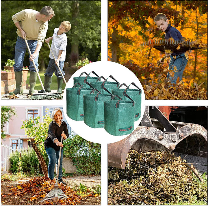 6er Set Gartensack -500L Gartenabfallsack mit extra verstärktem Boden -Heavy Duty Gartenarbeit Säcke