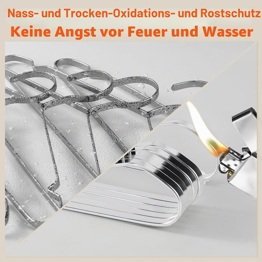 Jiang&Rong 20er-Pack Metall-Kleiderbügel, 42 cm Edelstahl-Kleiderbügel, platzsparend, rutschfest, ro
