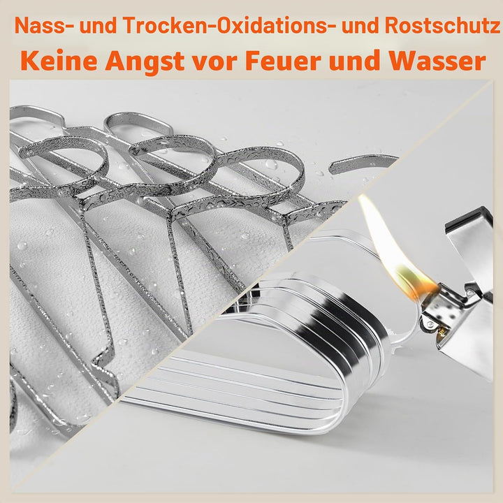 Jiang&Rong 20er-Pack Metall-Kleiderbügel, 42 cm Edelstahl-Kleiderbügel, platzsparend, rutschfest, ro