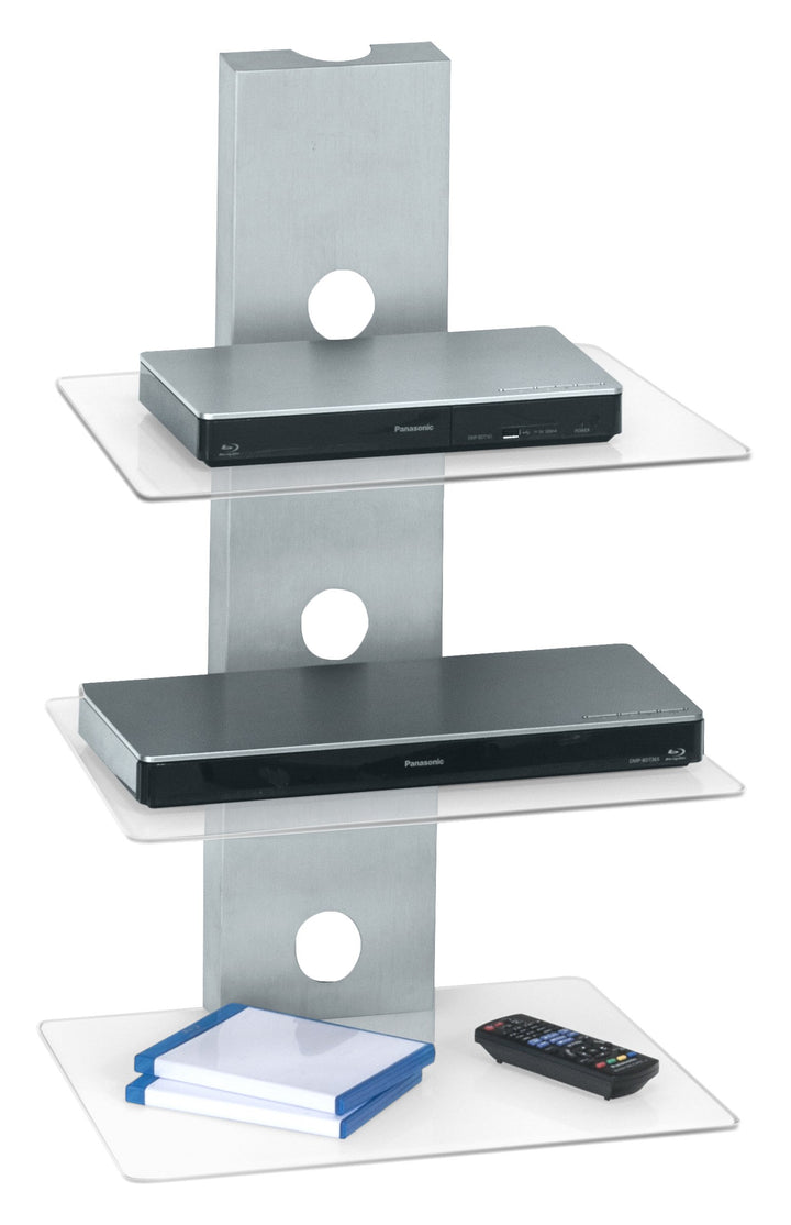 MAJA Möbel 1622 Wandregal Metall Alu-Klarglas, Abmessungen (BxHxT): 45 x 73 x 33 cm, Glas, 45 x 73 x