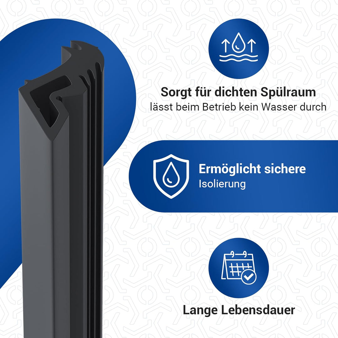 VIOKS Türdichtung 3-Seitig Ersatz für AEG Electrоlux 117126544/8 1171265448 Gummidichtung 1730 mm Tü