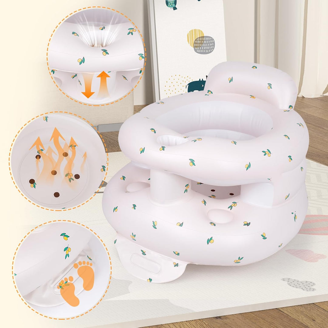 Tragbarer Aufblasbarer Babysitz Baby Sitzhilfe Sessel Leicht für 3 Monate bis 36 Monate Werkzeuglose