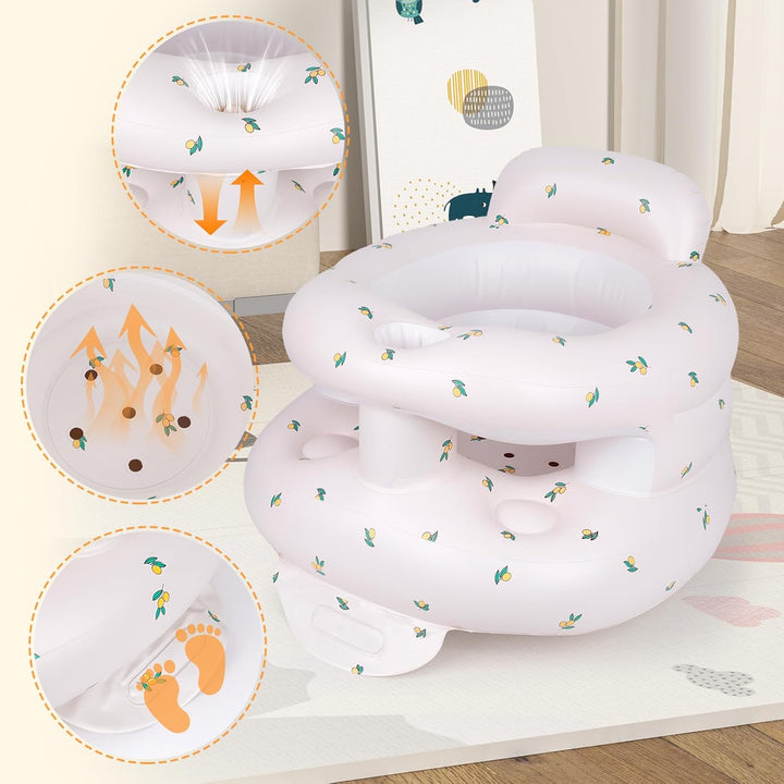 Tragbarer Aufblasbarer Babysitz Baby Sitzhilfe Sessel Leicht für 3 Monate bis 36 Monate Werkzeuglose