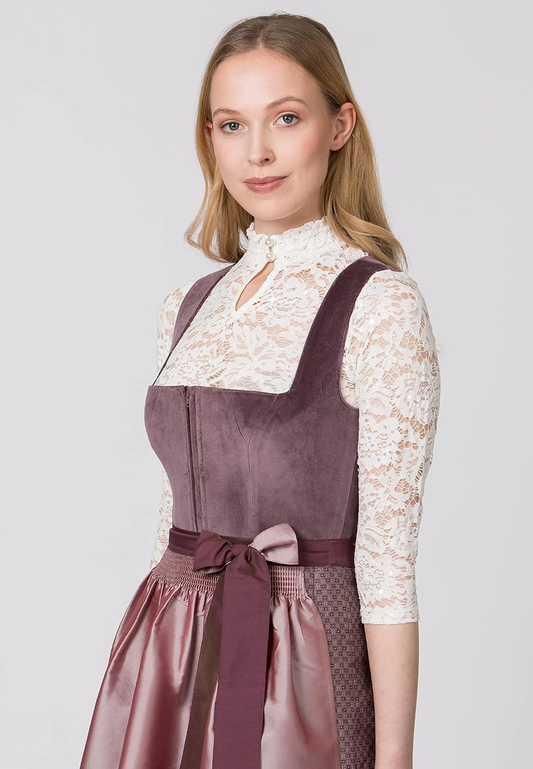 Stockerpoint Damen Malve Midi Dirndl 38 Aubergine, 38 Aubergine