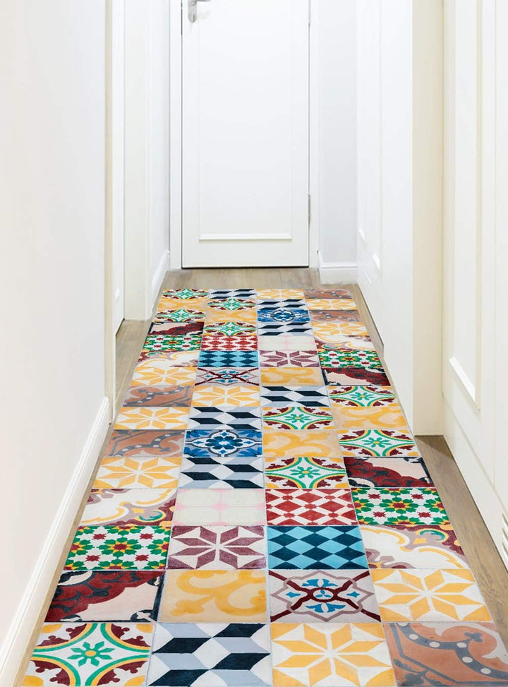 Viniliko Vintage Tiles Vinylteppich, Mehrfarbig, 80 x 300 cm