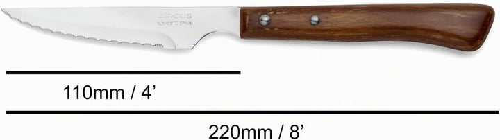Arcos 377700 Table Messer - Steakmesser Set 12 Stück (6 Messer + 6 Gabel) - Edelstahl - HandGriff Pa