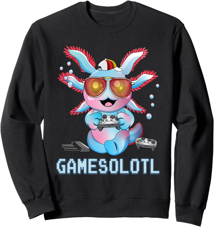 Axolotl Lustiges Gamer Jungen Gamesolotl Plüsch Haustier Kinder Sweatshirt