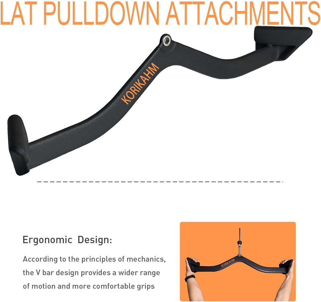 Ergonomic Design Lat Pull down Bar Grip Handle, Lat Pulldown Attachments, Strength Trainer for Athle