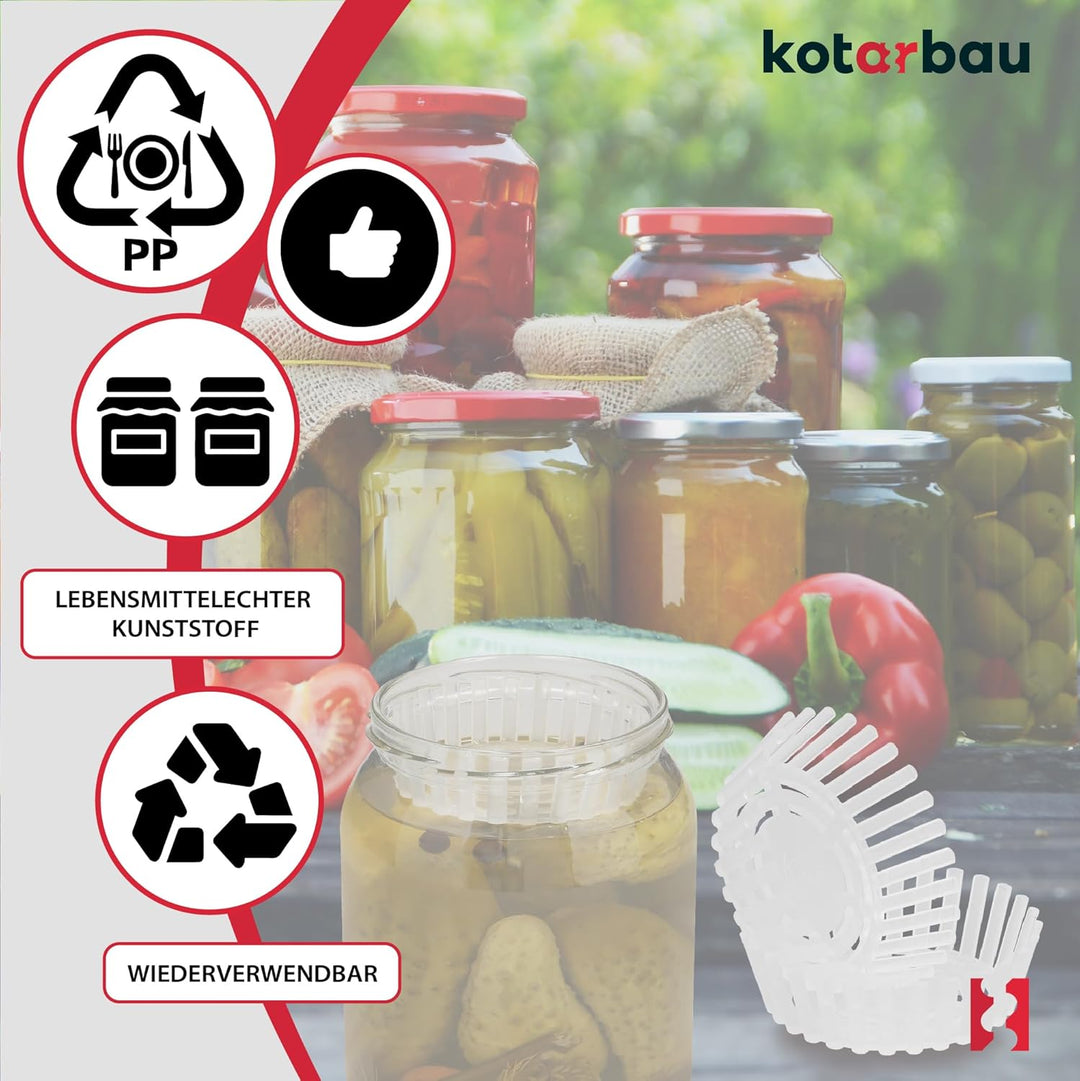 KOTARBAU® 36er Set Gärgewicht für Einmachgläser ⌀ 82 mm Polypropylen Gärgewichte Gärdeckel Einmachhi