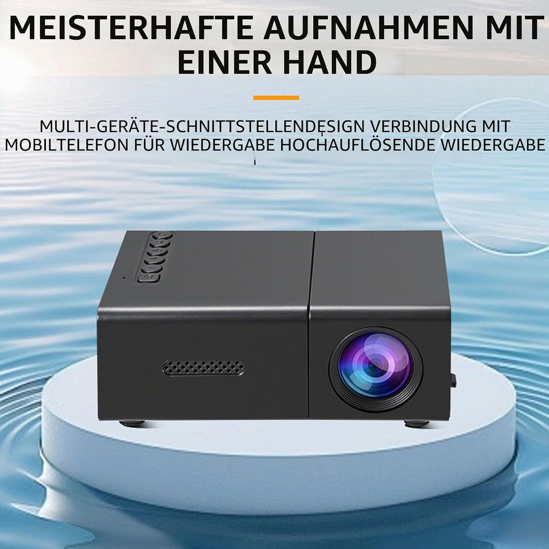 VBESTLIFE 1080p Full HD Tragbarer Filmprojektor, Eingebauter Lautsprecher, Kompatibel mit Dem Smartp