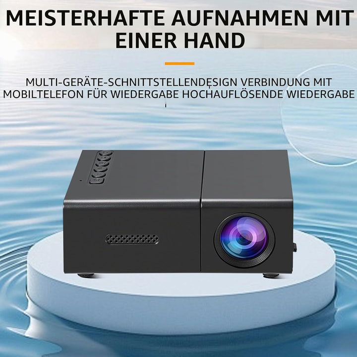 VBESTLIFE 1080p Full HD Tragbarer Filmprojektor, Eingebauter Lautsprecher, Kompatibel mit Dem Smartp