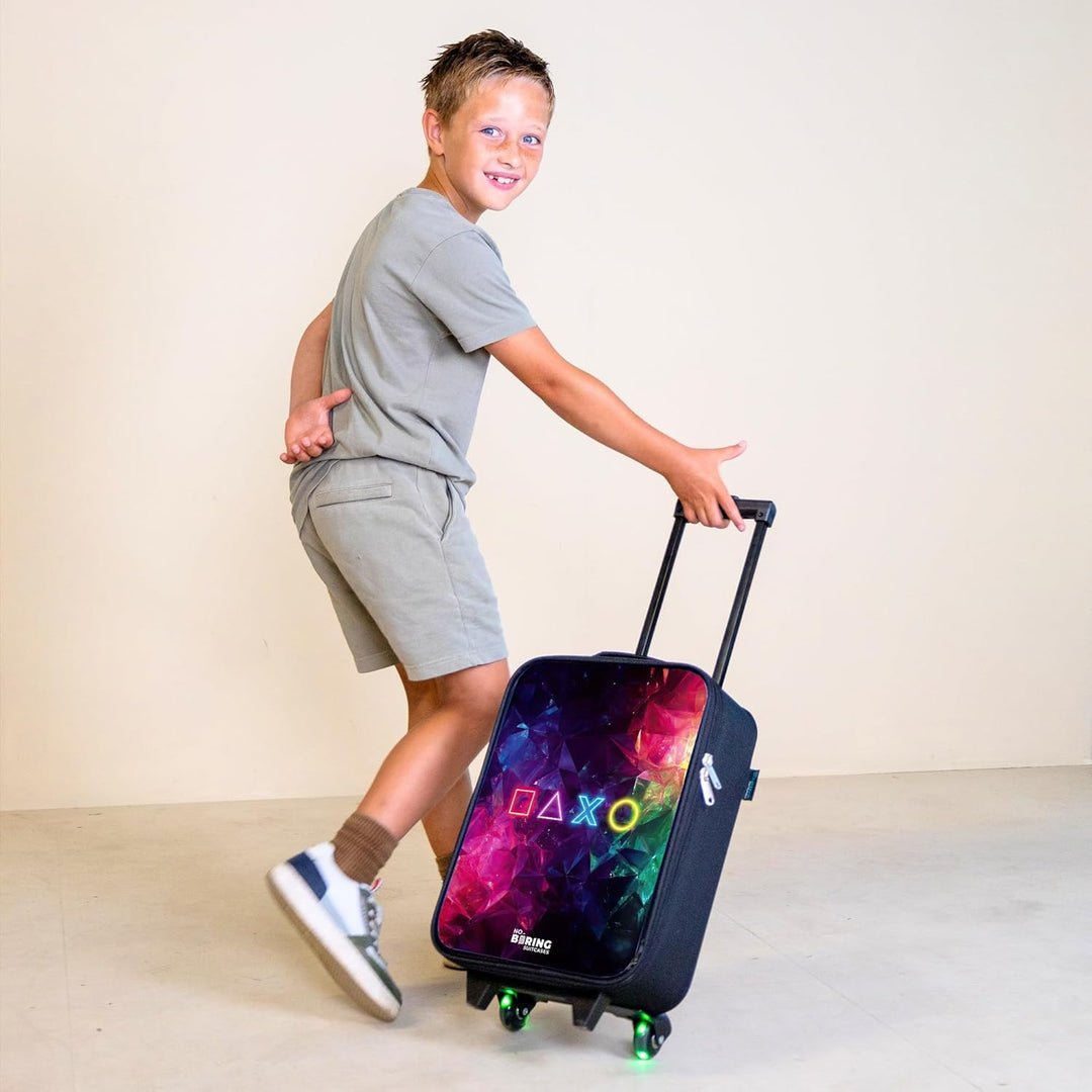 NoBoringSuitcases.com® Kinderkoffer Klein Reise Trolley 48x31x19 cm Rollkoffer Kleiner Kinder Koffer